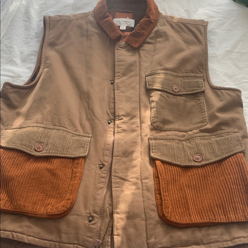 Sun + Stone Men's Corduroy Accent Vest